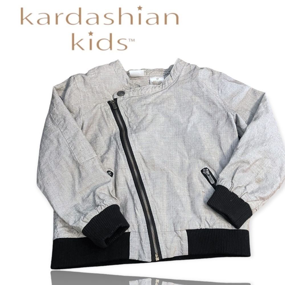Kardashian kids grey moto jacket​​